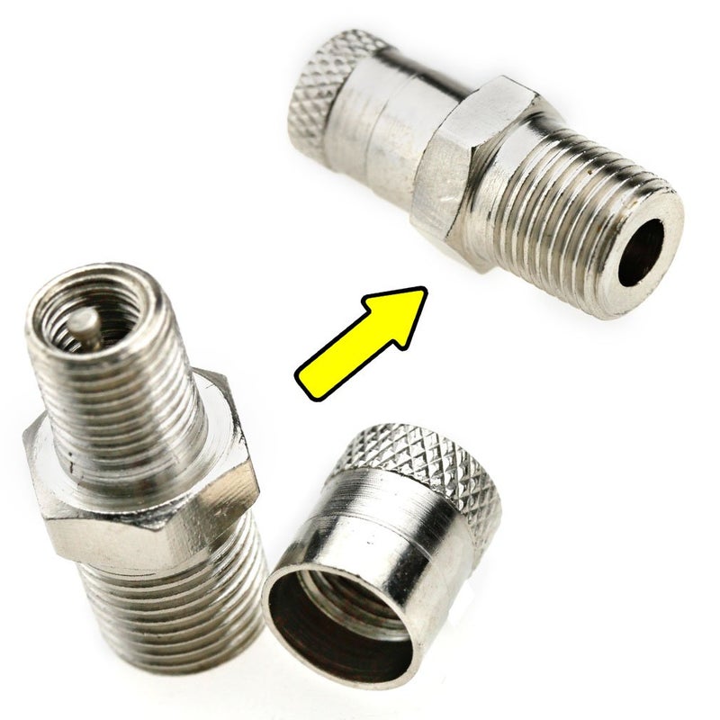 SING F LTD 2X 1/8Inch BSP BSPT Schrader Tank Valve 25MM Wheel Air Compressor 500 PSI 35 Bar - Image 2